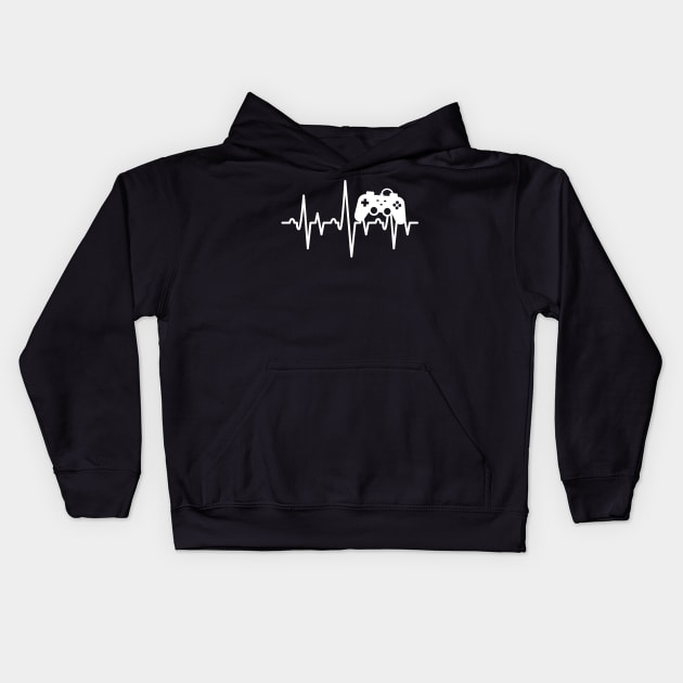 Game Control Heartbeat Kids Hoodie by DragonTees